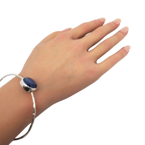 Sterling Silver Blue Kyanite Bangle Bracelet # 20945 - Picture 12 of 12